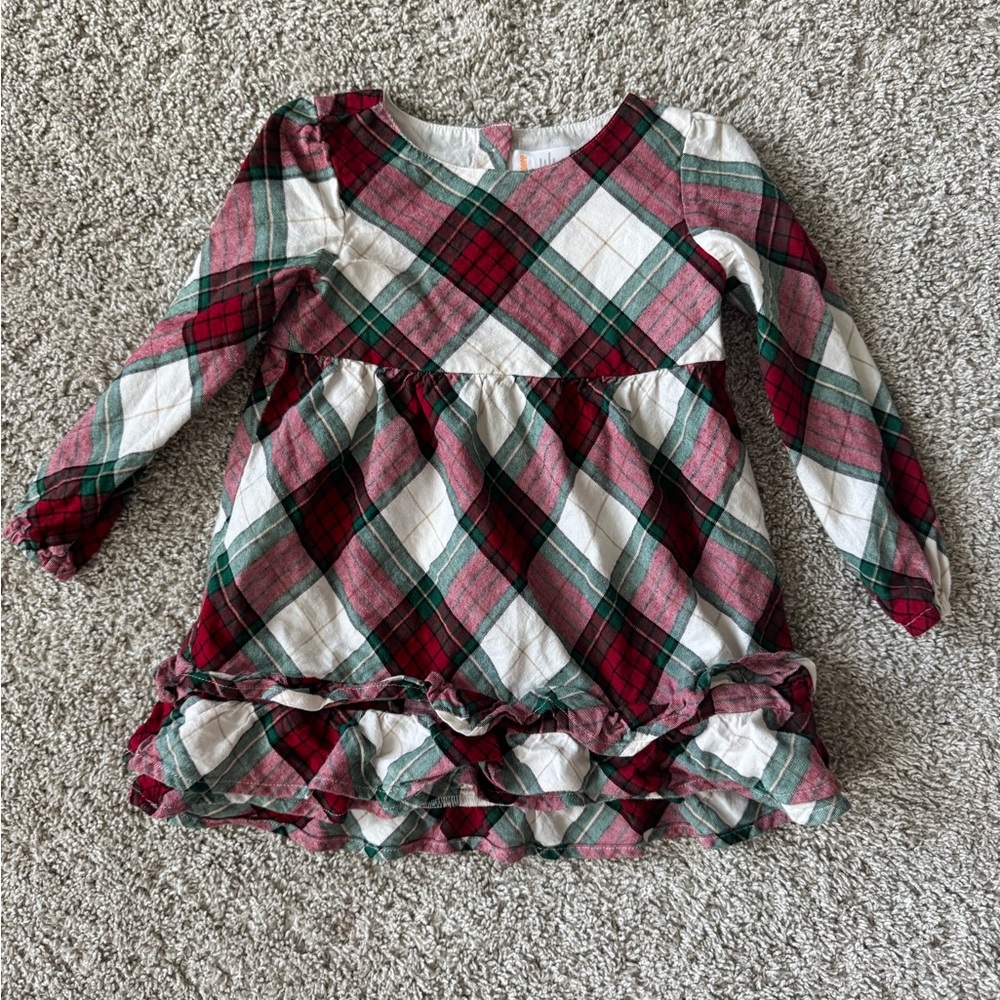 Gymboree Toddler Girl Holiday Plaid Ruffle Dress Long sleeve – Size 5T - Picture 3 of 8